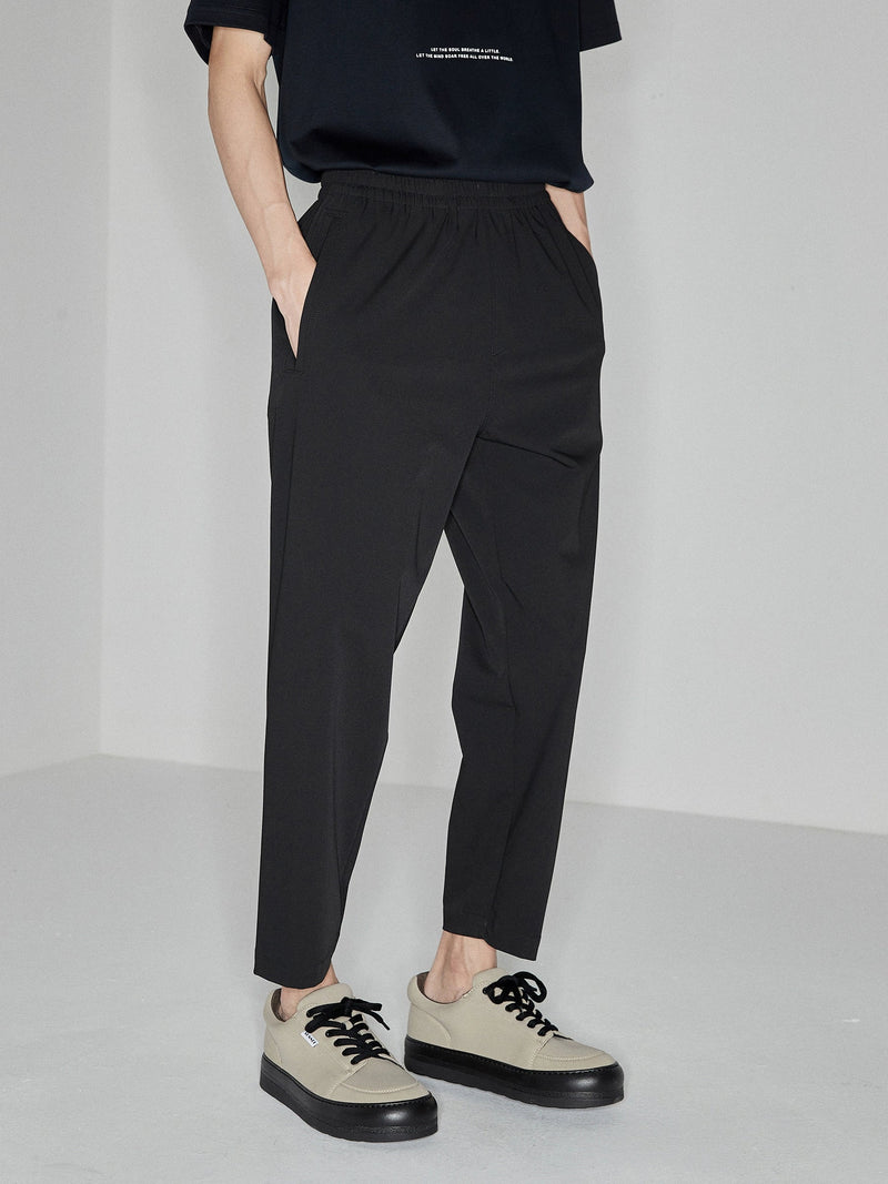 Side Seam-free Elastic Waist Cropped Pants
