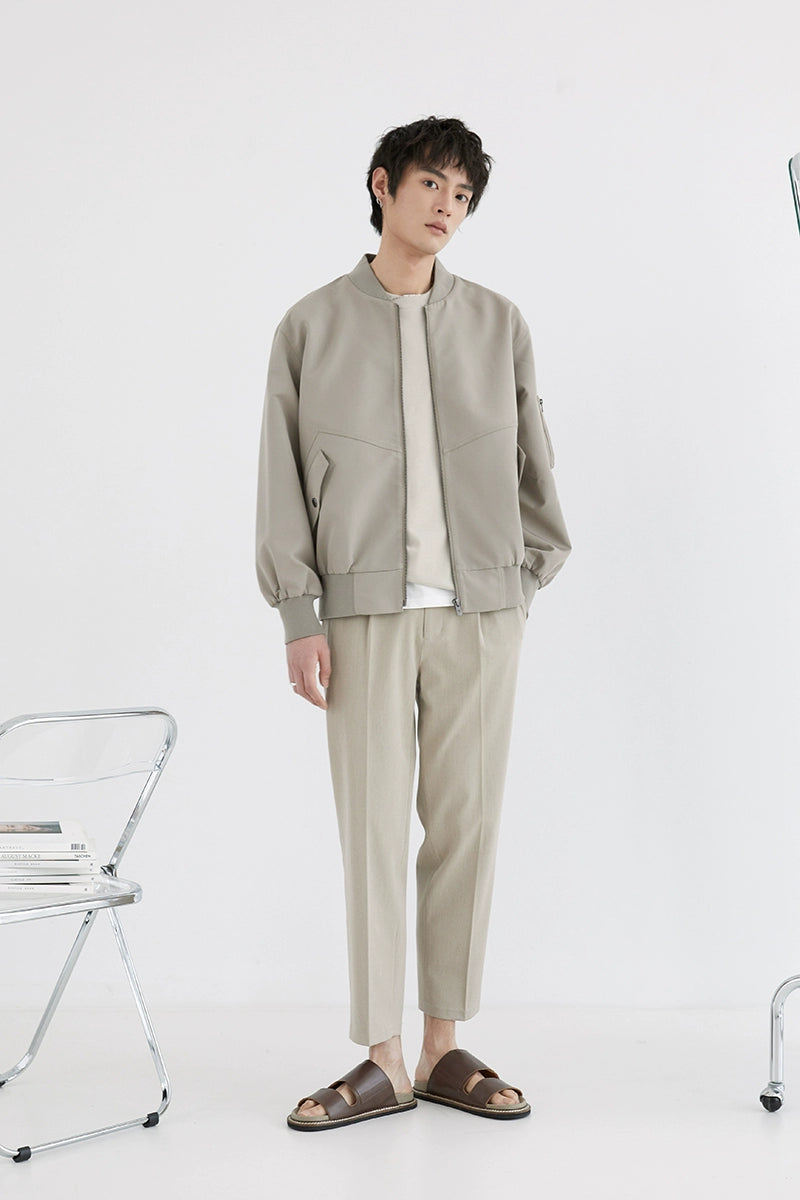 Elastic Waist Wide-leg Cropped Pants