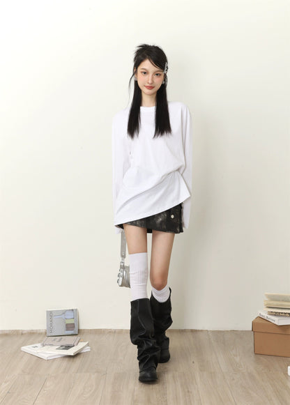 Color Loose Long Sleeve T-shirt