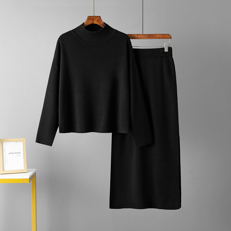 Clothing Autumn Loose Long Skirt Two Piece Suit Sweater