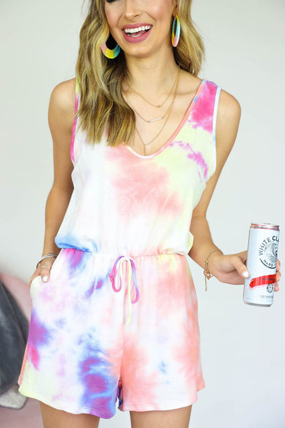 Spring Summer Wear Jumpsuit Home Tie Dyed Printed Jumpsuit Clothing