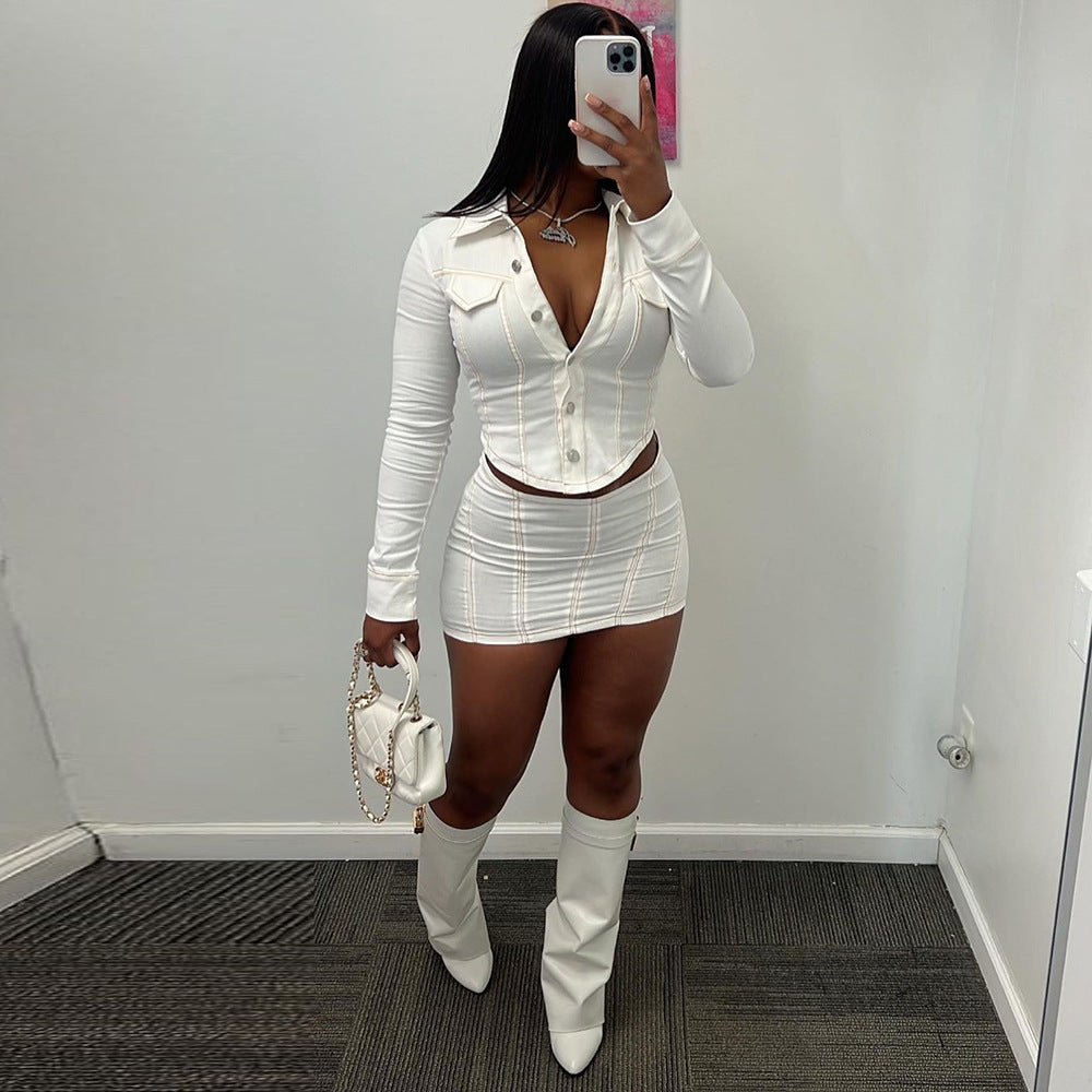 Summer Overall Short Skirt Two Piece Set Clothing