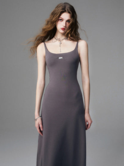Sleek Noir Maxi Dress