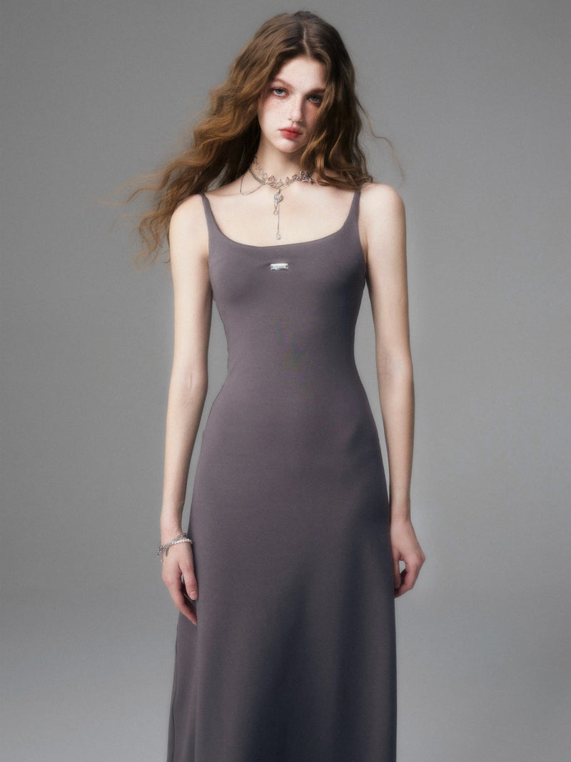 Sleek Noir Maxi Dress
