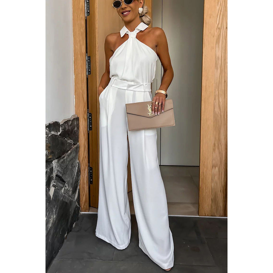 Spring Summer Pocket Sleeveless Jumpsuit Loose Vacation Multi Color Jumpsuit