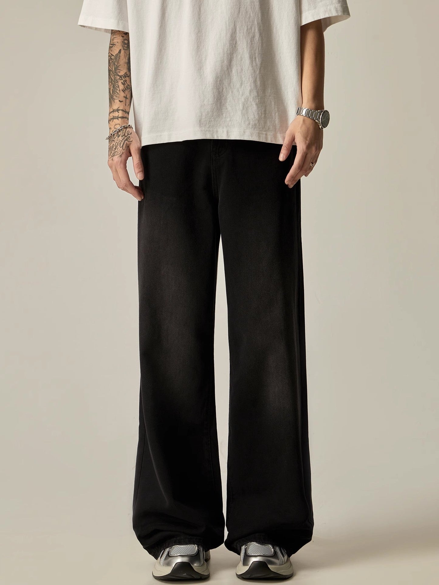 Wide-leg Relaxed Fit Denim Pants