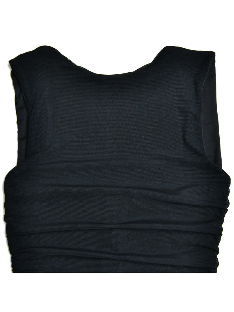 Round Neck Sleeveless Backless Pleated Midi Dress