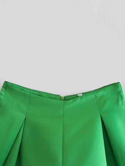Hight Waist Hot-shorts Loose Flare Mini Shorts Wide Leg Color Shorts