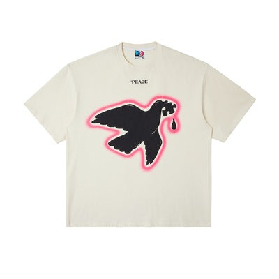 Serene Peace Dove Suede Foam Printed T-shirt