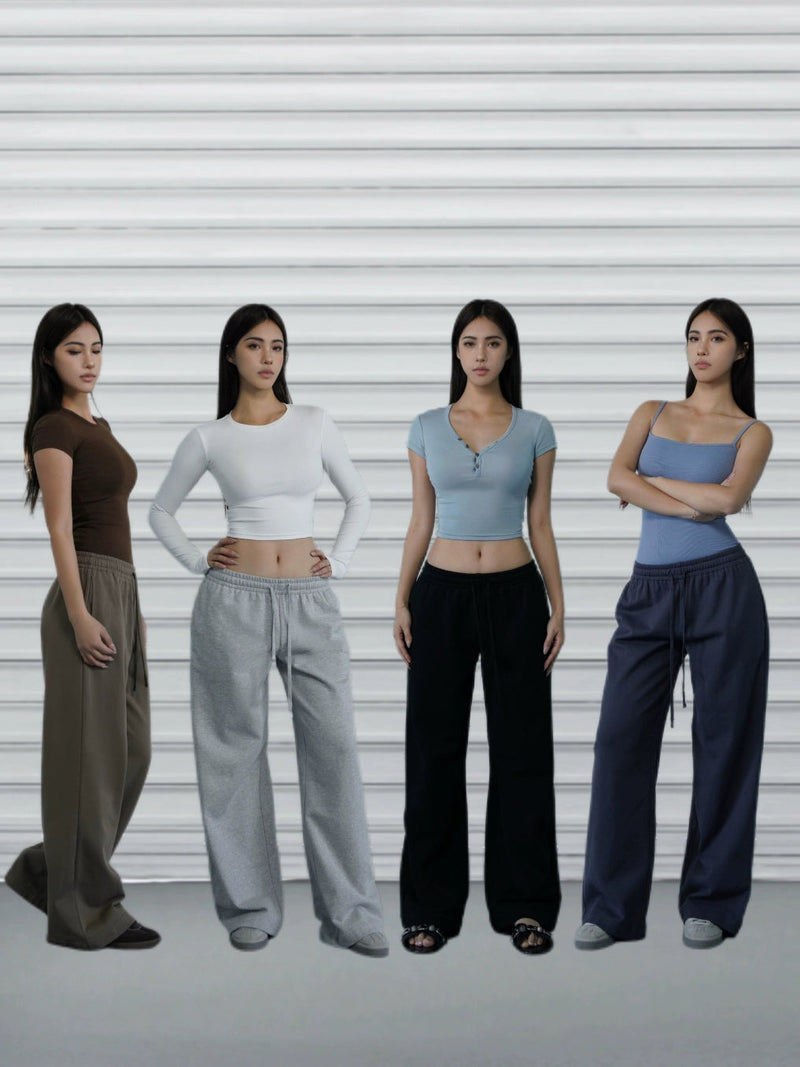 Loose-fit Drawstring Straight-leg Athletic Pants