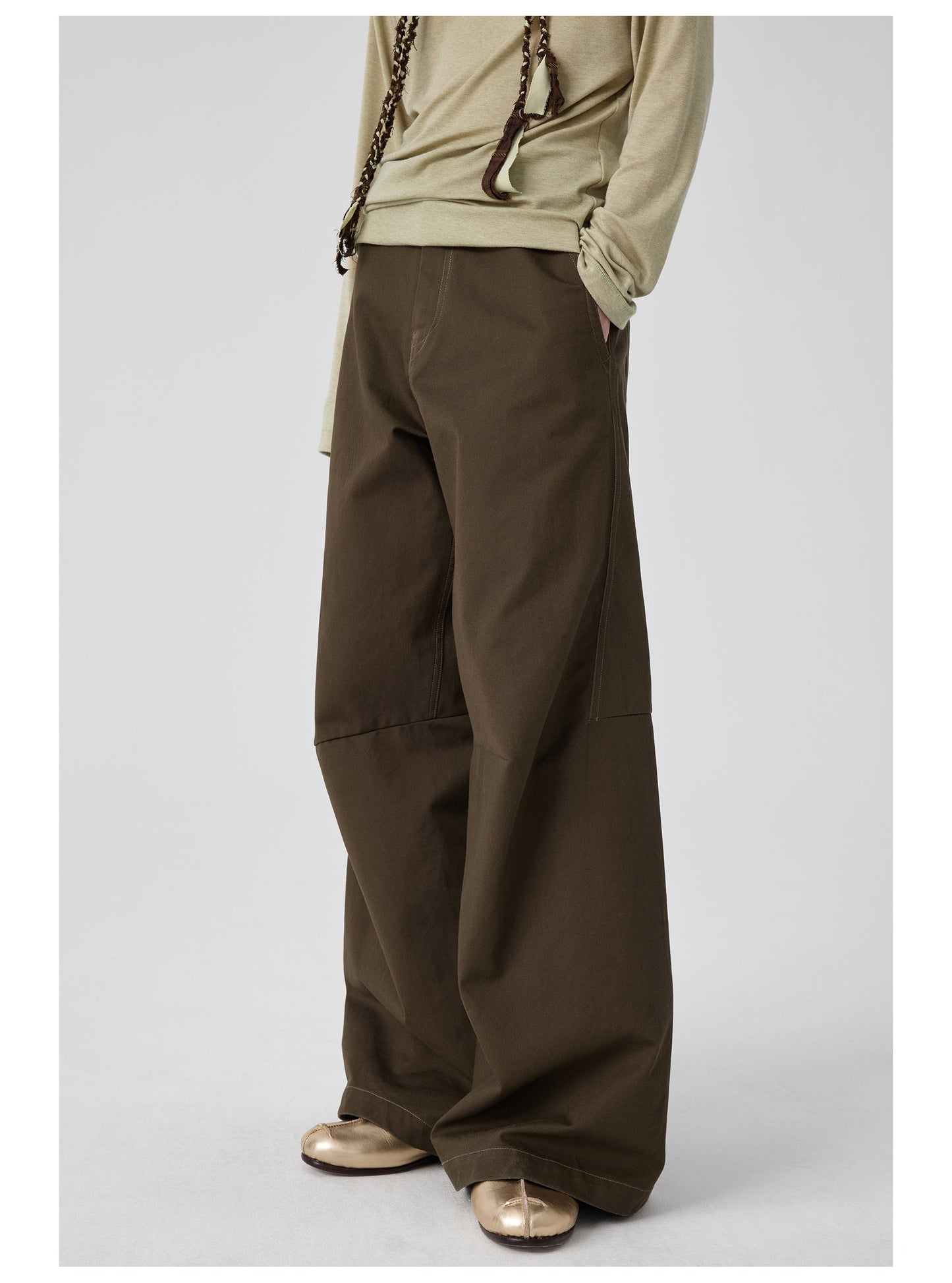 Wide Leg Brown Flared Pants