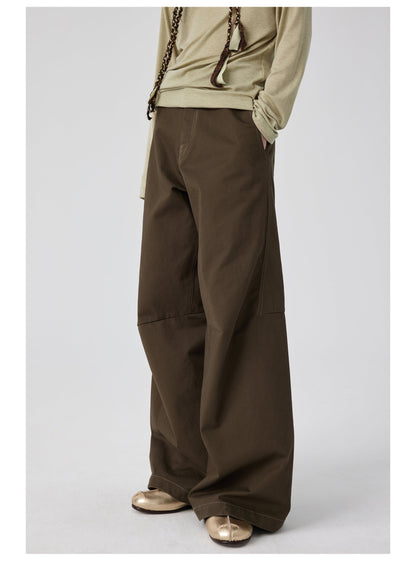 Wide Leg Brown Flared Pants