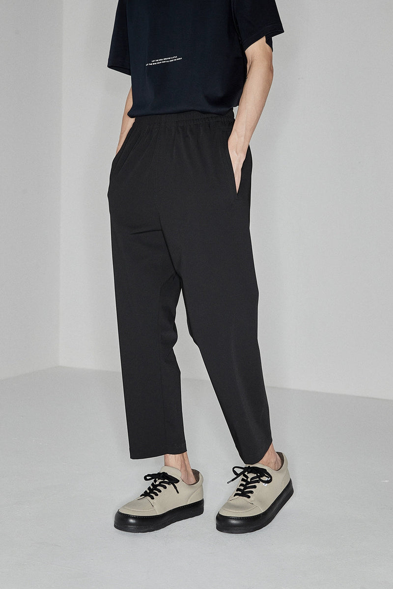 Side Seam-free Elastic Waist Cropped Pants