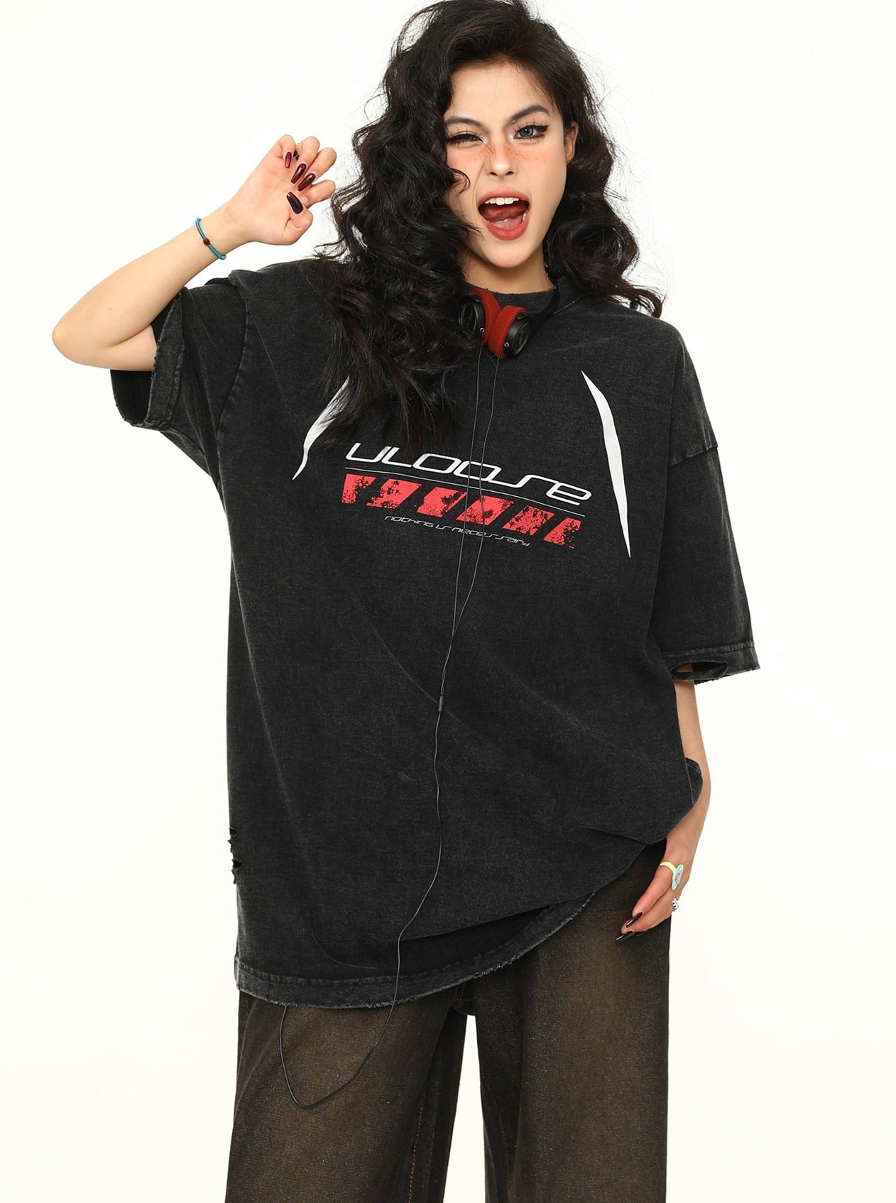 Uloose Distressed Oversized T-shirt