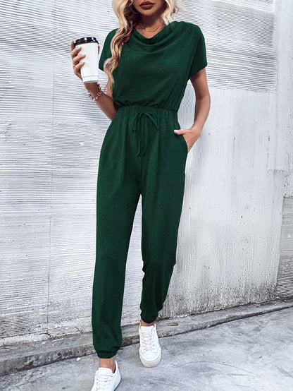 Clothing Short Sleeved Wide Leg Jumpsuit