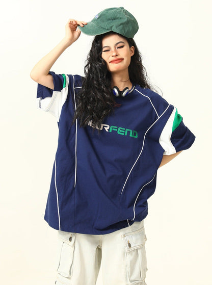 Sporty Retro-futuristic Oversized T-shirt
