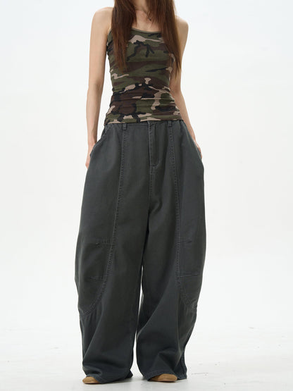 Charcoal Baggy Street Cargo Pants