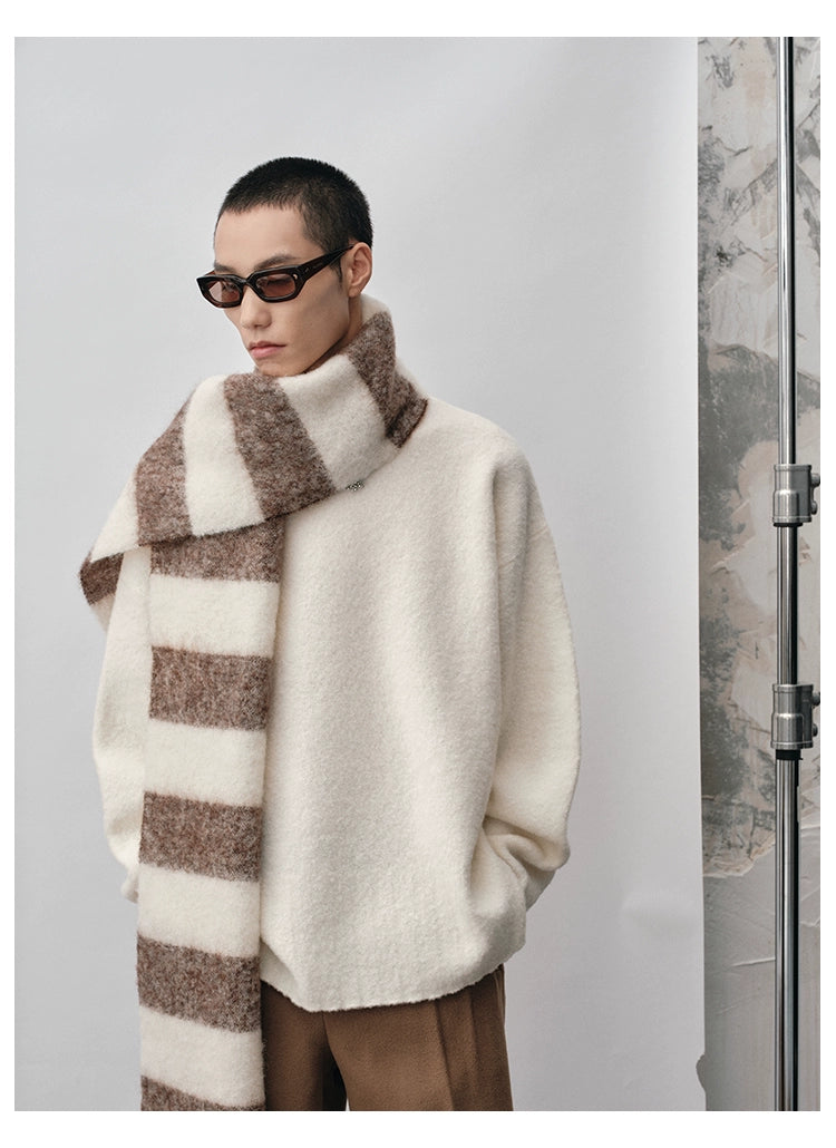 Straight-cut Oversized Crew Neck Sweater