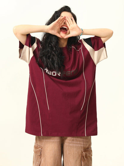 Sporty Retro-futuristic Oversized T-shirt