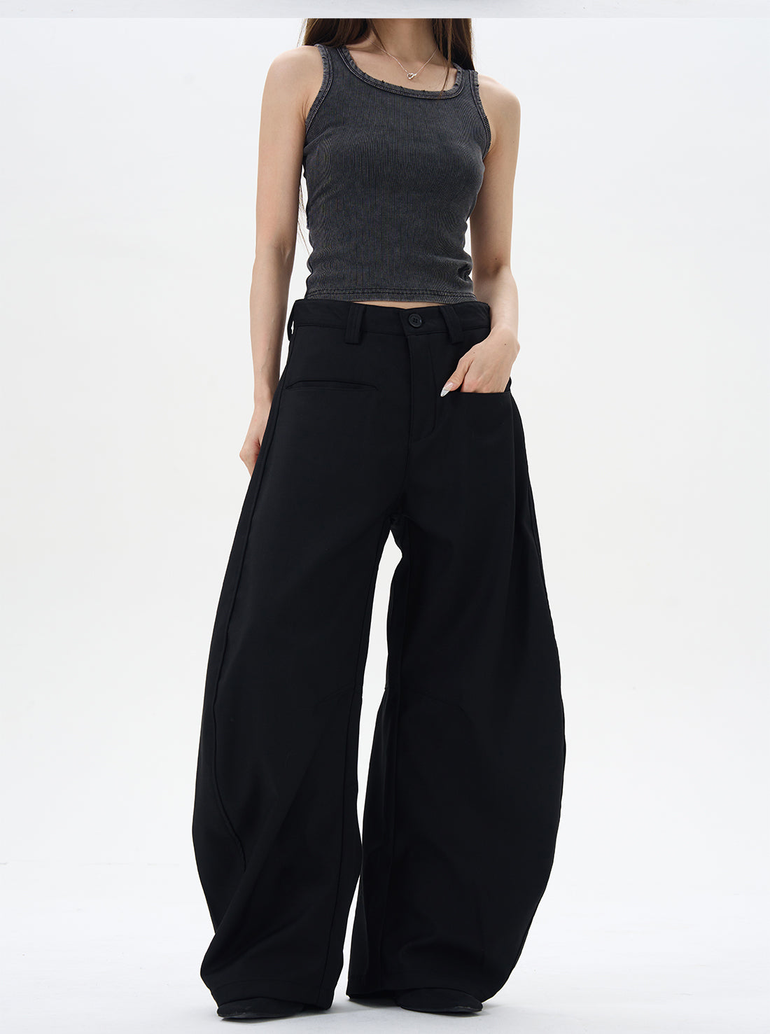 Black Wide-leg Palazzo Pants