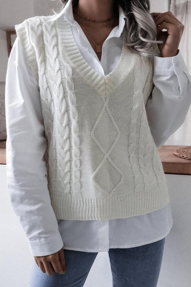 Color Geometric Sweater Vest