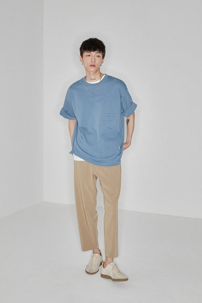 Side Seam-free Elastic Waist Cropped Pants