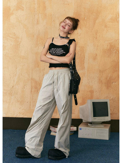 Ezek Wide-leg Drawstring Lounge Pants - Relaxed Fit Trousers With Pockets