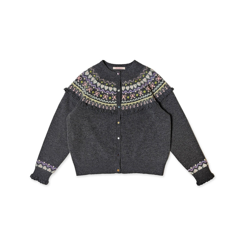 Fringe Fairisle Crochet Cardigan