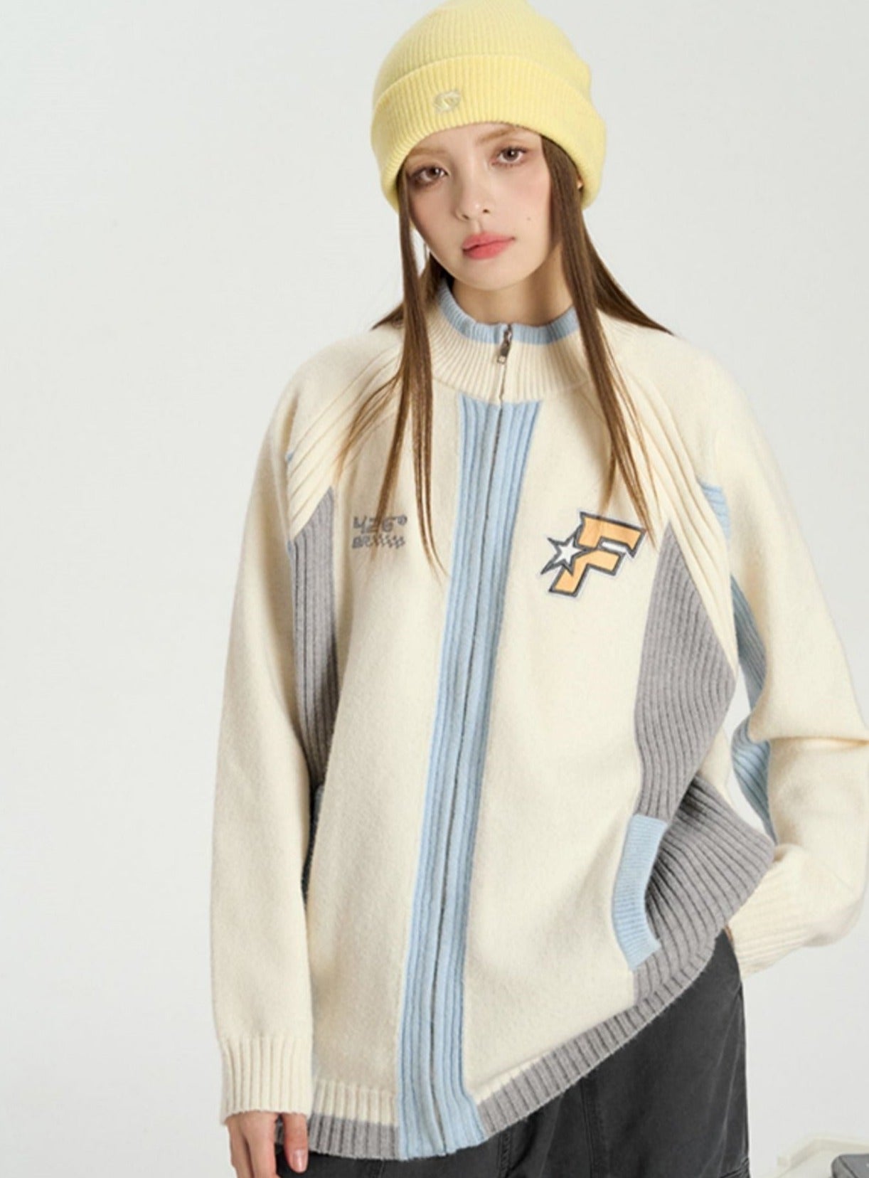 Street Racing Stitched Sweater Coat