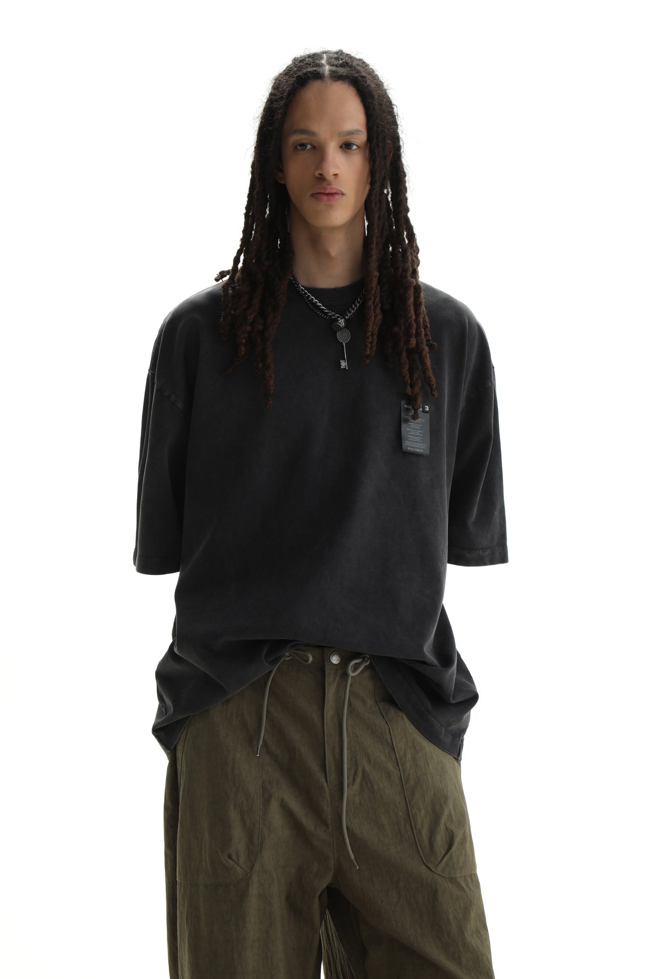 Regular & Cropped T-shirt With Washed Signs Graphic