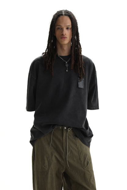 Regular & Cropped T-shirt With Washed Signs Graphic
