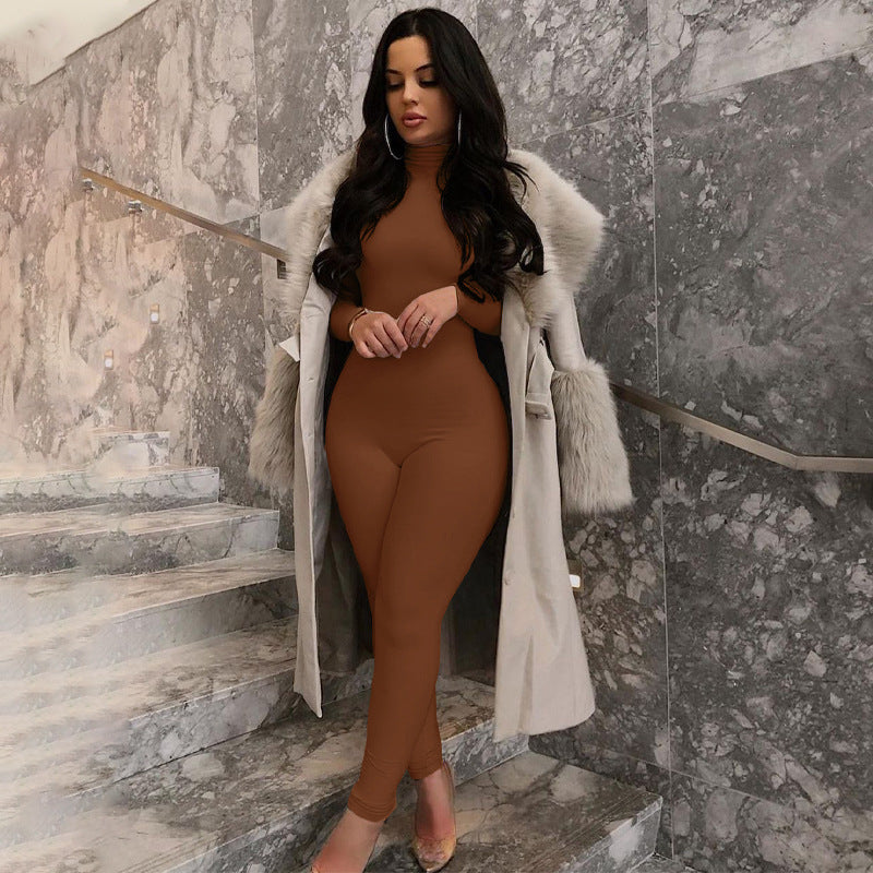Clothing Autumn Winter Color Tight Sports Fitness Female Winter Jumpsuit