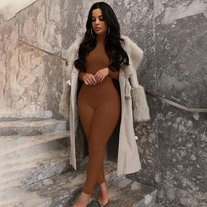 Clothing Autumn Winter Color Tight Sports Fitness Female Winter Jumpsuit