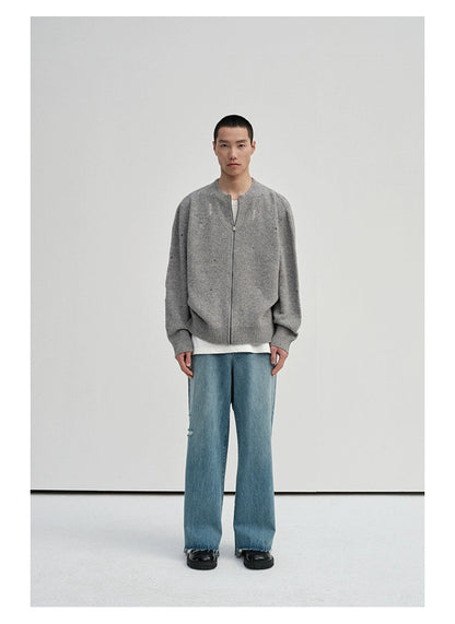 Irregular Distressed Open-knit Cardigan/vest