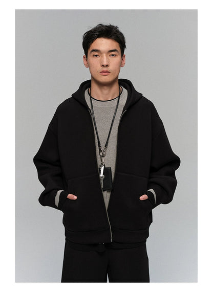 Double Zip Hooded Sweatshirt