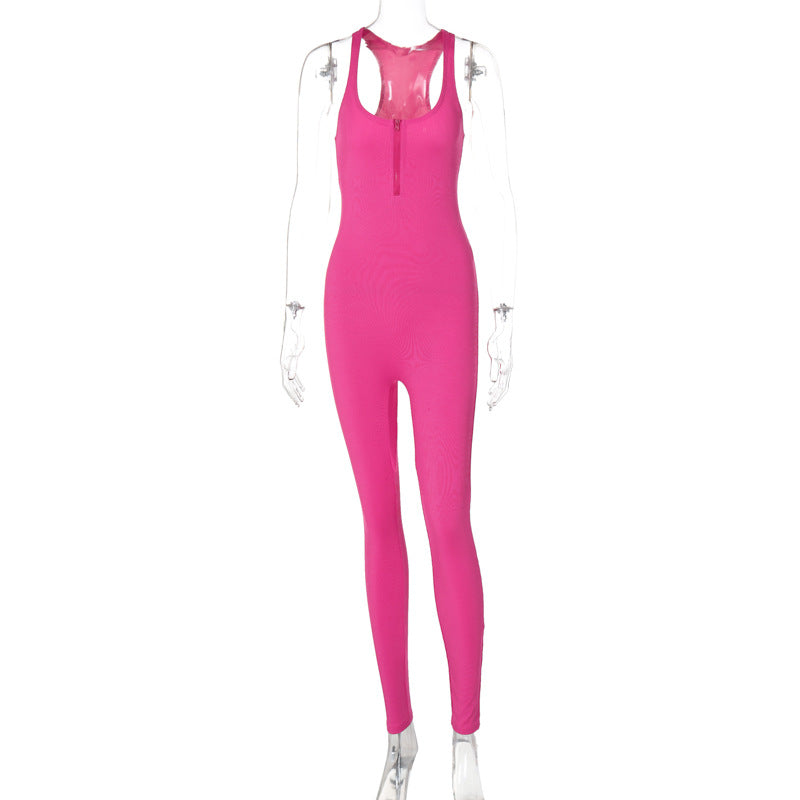 Clothing Summer Clothing Street Shooting Color Slim Fit Zipper Overalls