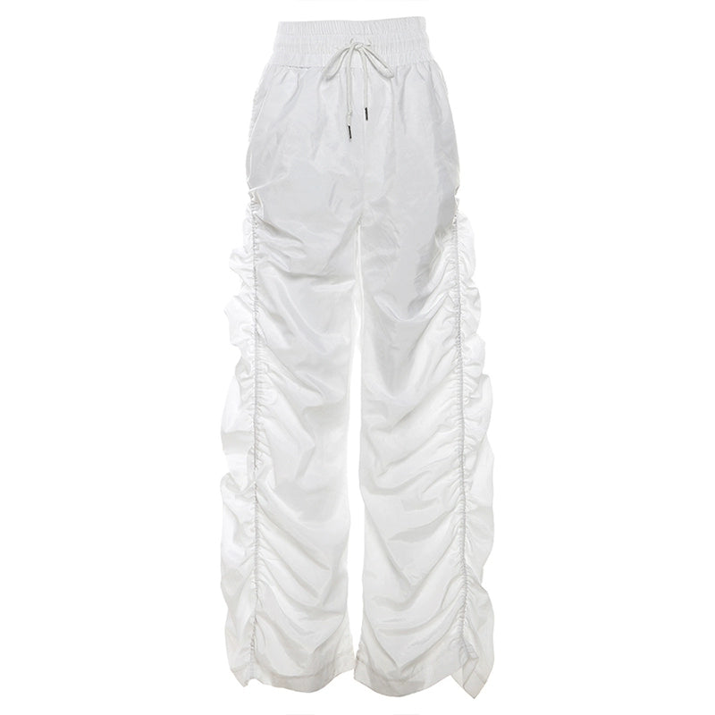 High-waist Pleated Wide-leg Pants