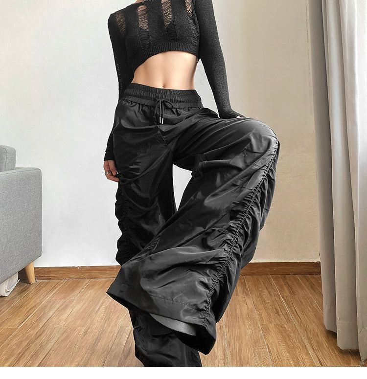 High-waist Pleated Wide-leg Pants