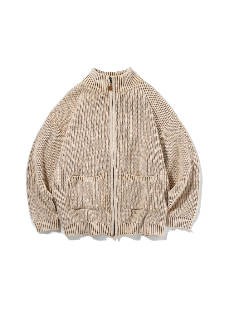 Octopusme Chunky Knit Zip-up Cardigan