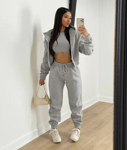 Clothing Autumn Winter Hooded Sweatshirt Long Sleeved Sports Suit
