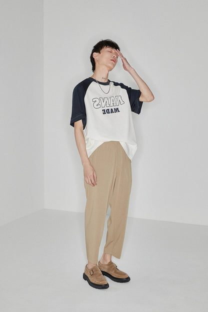 Side Seam-free Elastic Waist Cropped Pants