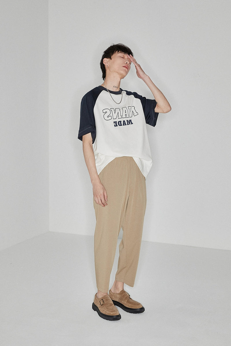 Side Seam-free Elastic Waist Cropped Pants