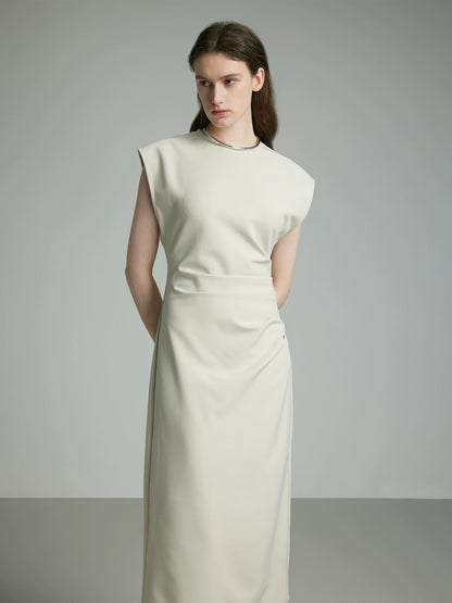 Round Neck Sleeveless Midi Dress