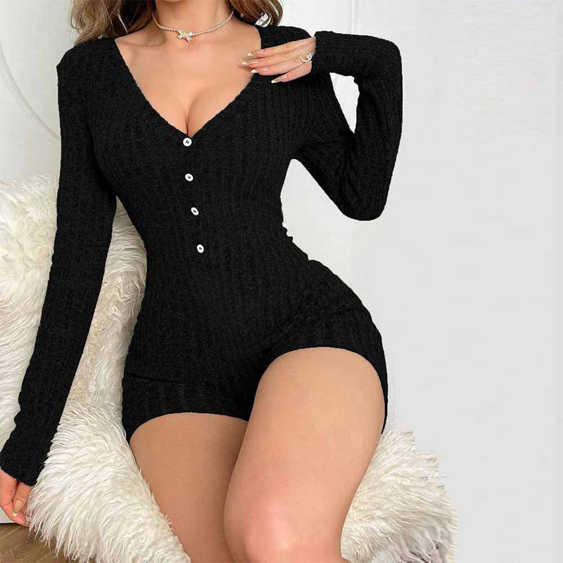 Clothing Home Jumpsuit Autumn Winter Comfort Slim Three Point Jumpsuit