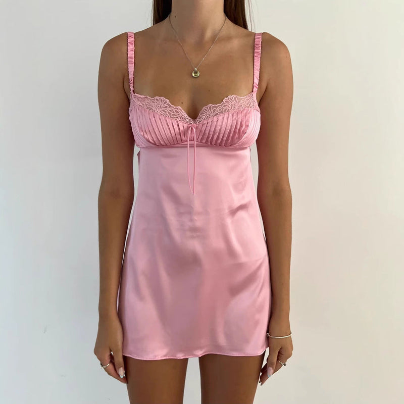 Spring Summer Clothing Strap Lace Edge Jumpsuit