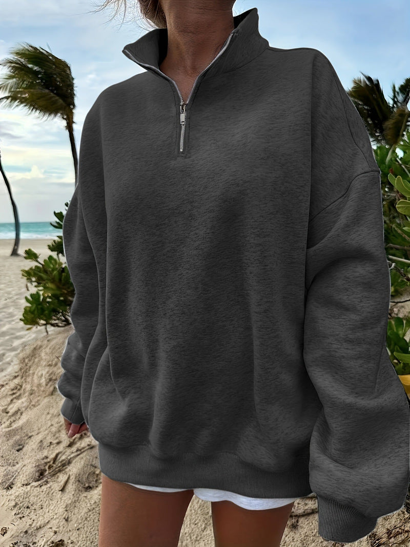 Sweatshirt Outdoor Autumn Winter Loose Long Sleeve Sweatershirt Half Zipper