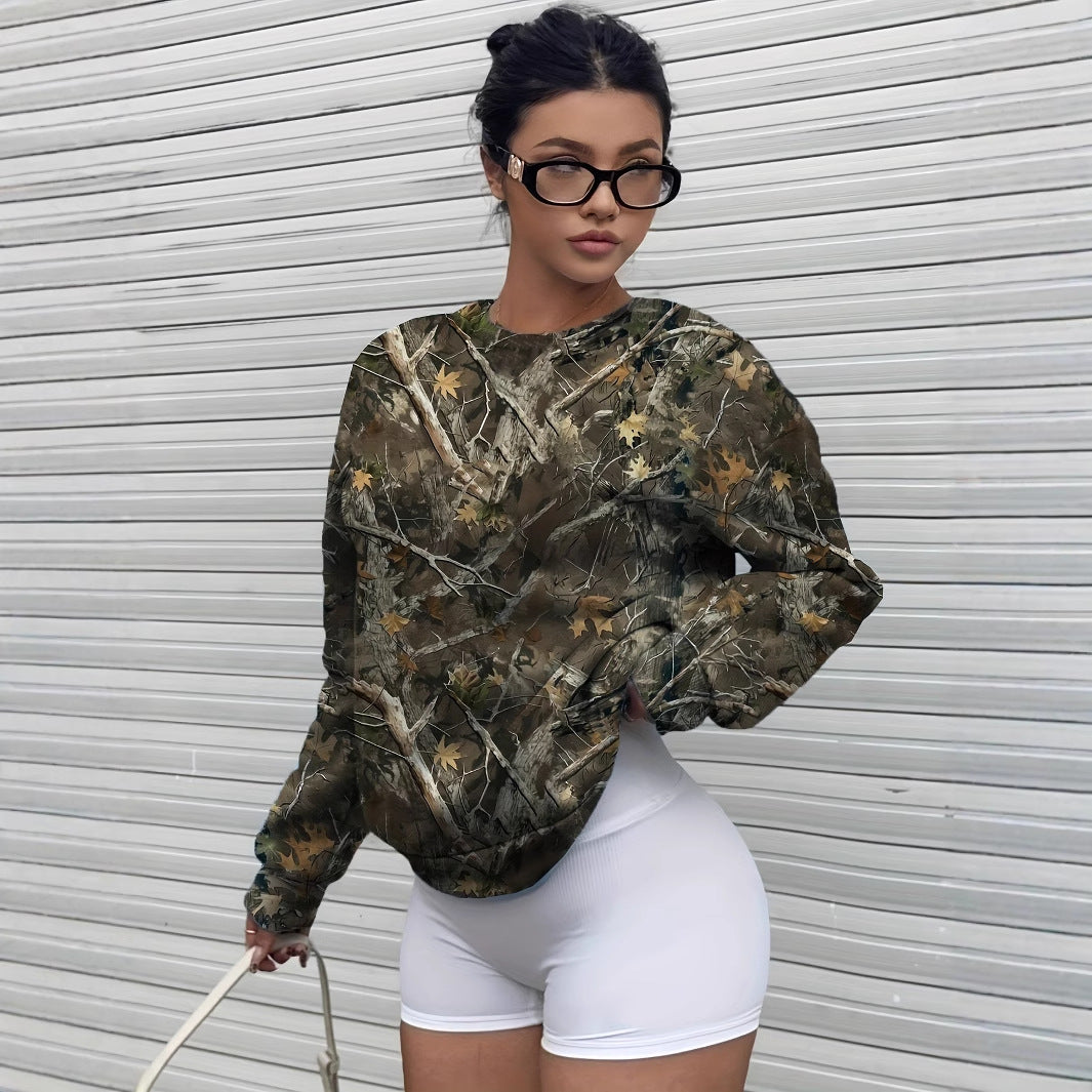 Ancient Stripes Street Minimalist Pattern Printing Elastic Cuffs Sweatshirt