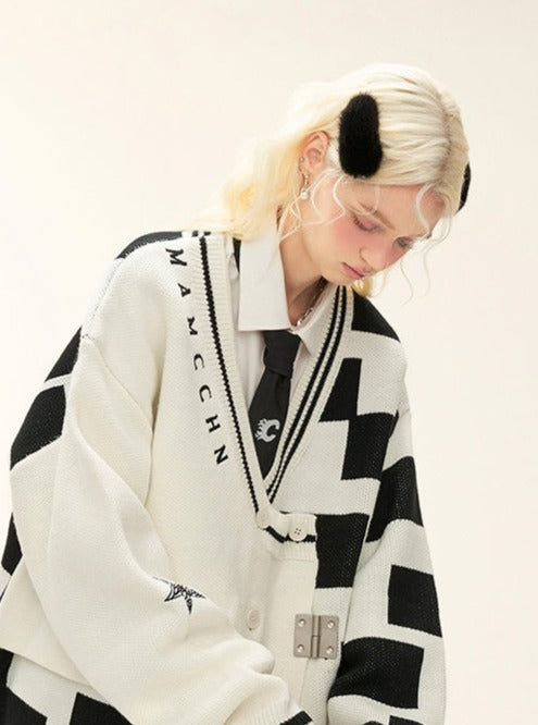 Original Design Garbled Sweater Cardigan Top