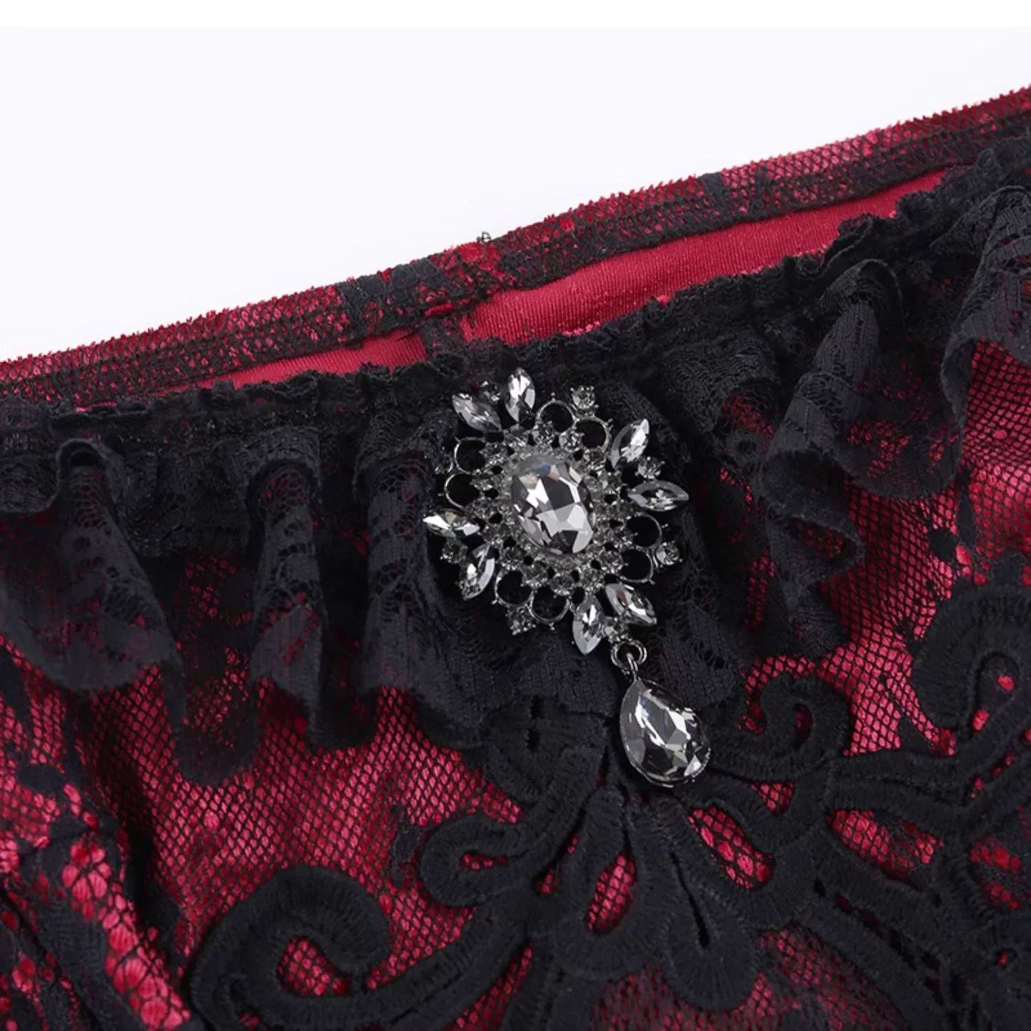 Wannathis Gothic Velvet Ensemble - Off-shoulder Lace Bodysuit With Mermaid Maxi Skirt