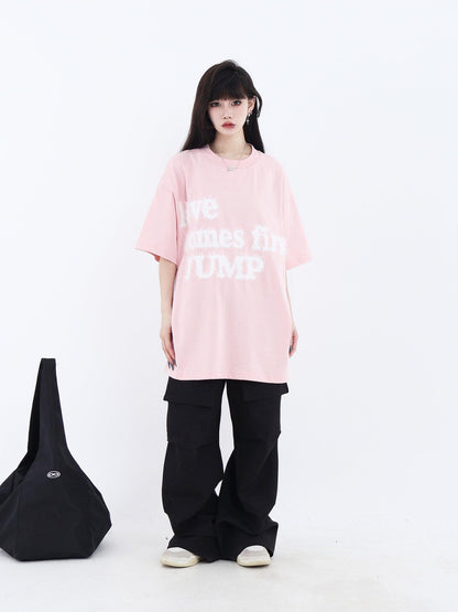 Fluffy T-shirt With Embroidered Logo